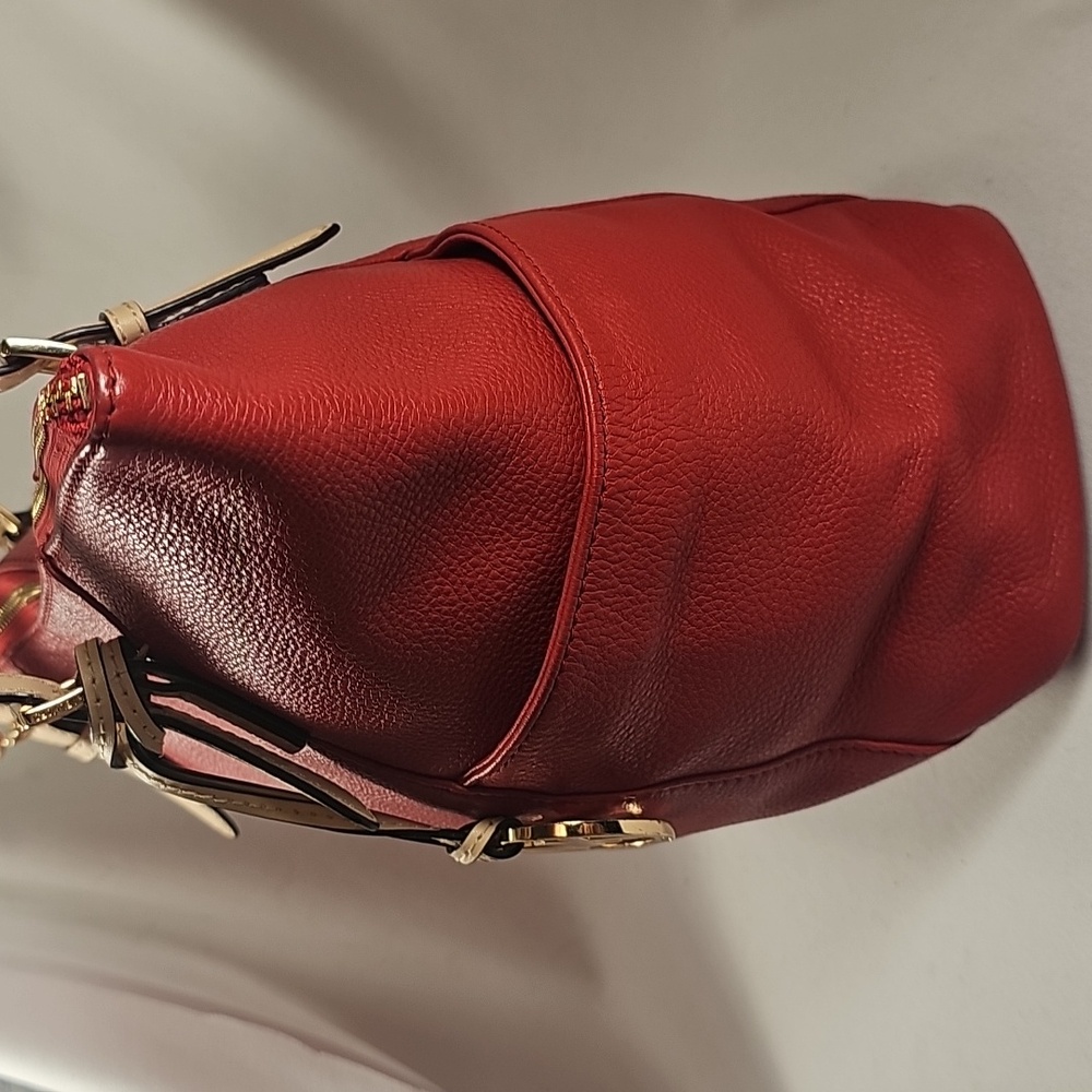 Michael Kors Red Pebbled Leather Tote - Picture 3 of 16